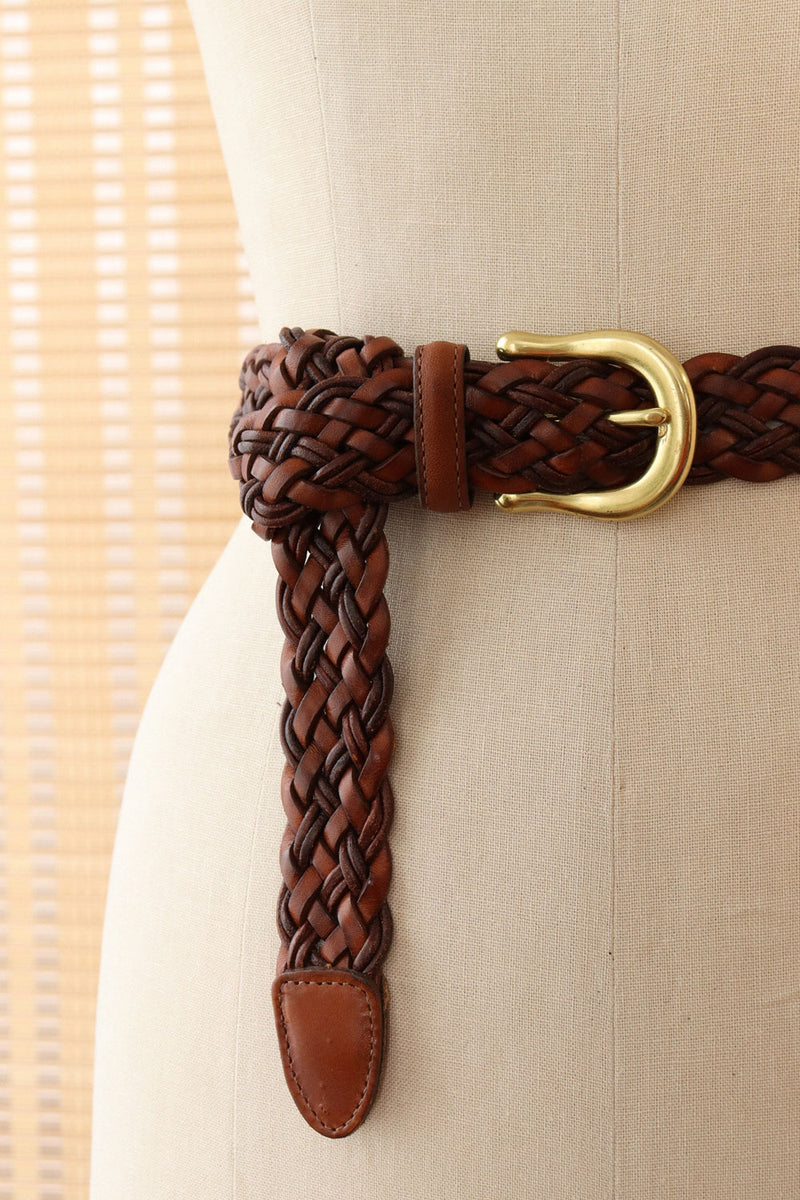 Coach British Tan Braided Belt1