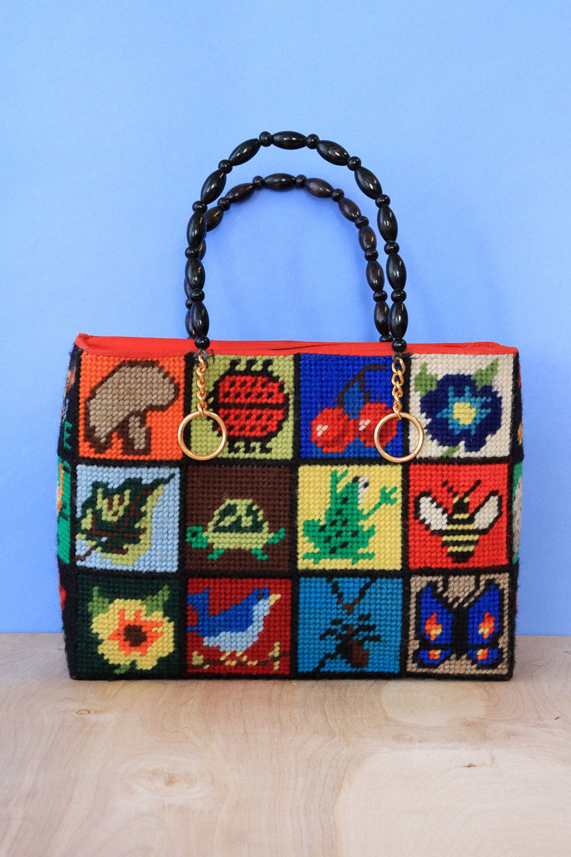 Handmade knitting bags on Folksy
