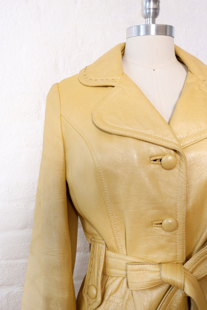 Pearlescent Butter Leather Trench S-S/M - Main Image