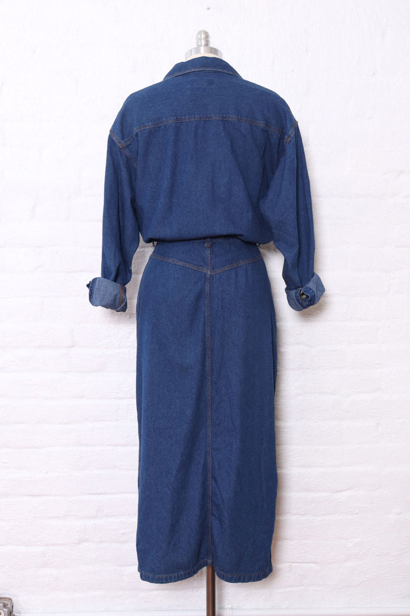 Harv Benard Denim Pencil Dress L OMNIA Harv Benard Denim Pencil Dress L OMNIA