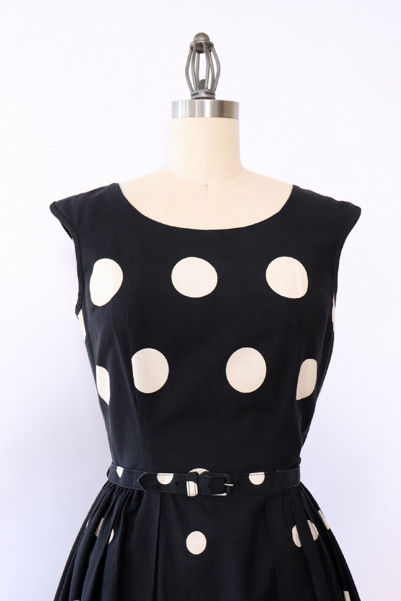 1950s Polka Dot Fit and Flare Dress XS OMNIA 1950s Polka Dot Fit and Flare Dress XS OMNIA
