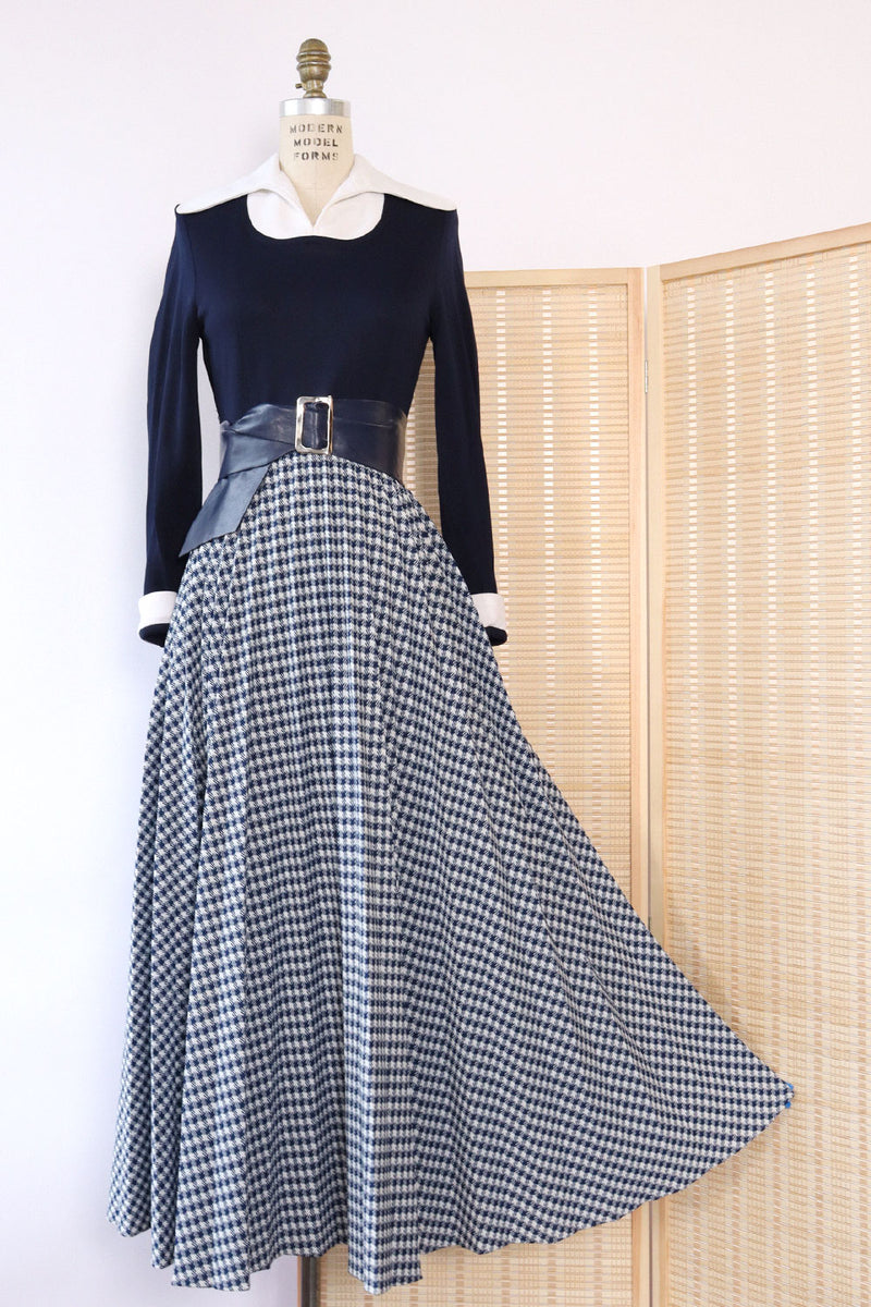 Navy houndstooth skirt clearance