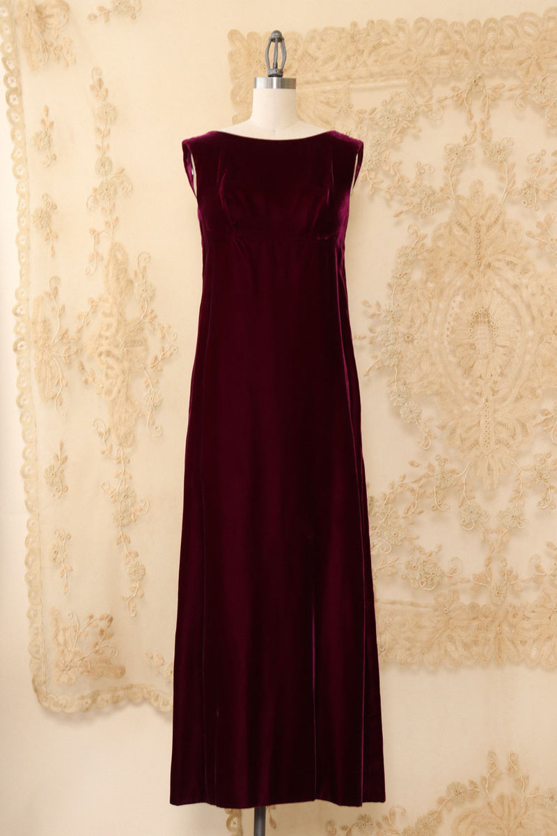 Amethyst Velvet Empire Waist Gown XS OMNIA Amethyst Velvet Empire Waist Gown XS OMNIA