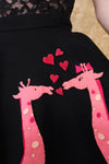 Giraffe Love Story Circle Skirt XS