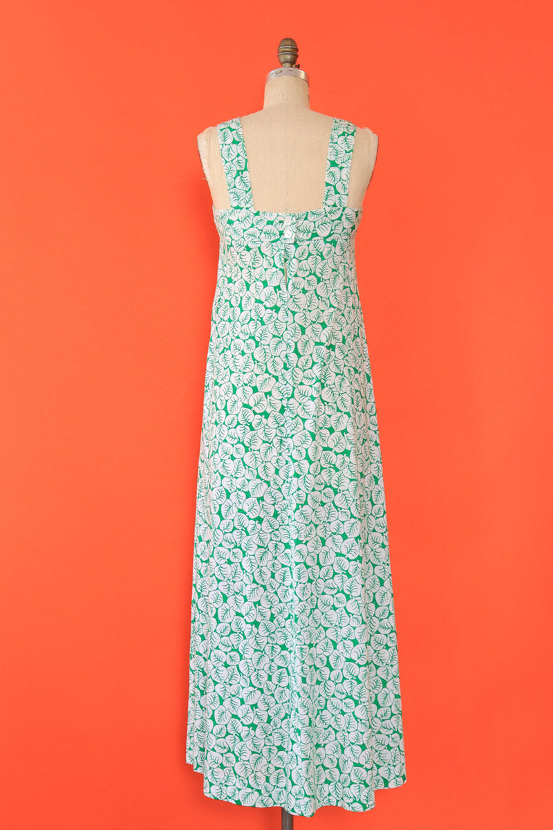 Leafy Green Jersey Maxi Dress S/M OMNIA Leafy Green Jersey Maxi Dress S/M OMNIA