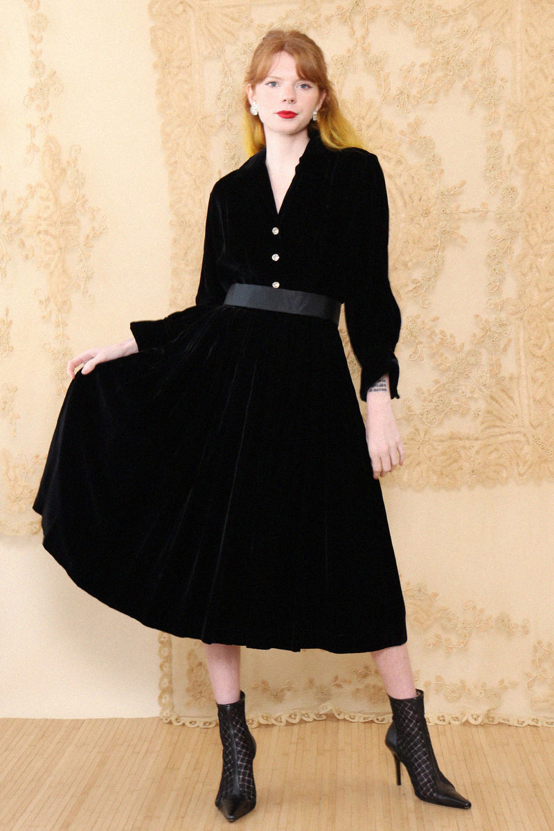 1950s Velvet New Look Dress XS/S OMNIA 1950s Velvet New Look Dress XS/S OMNIA