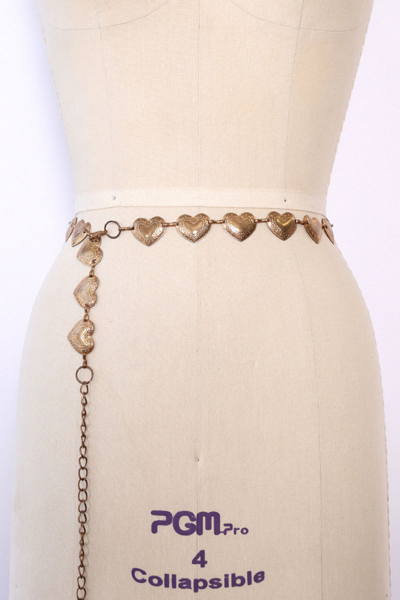 Rosy Gold Heart Chain Belt 25-43" OMNIA Rosy Gold Heart Chain Belt 25-43" OMNIA