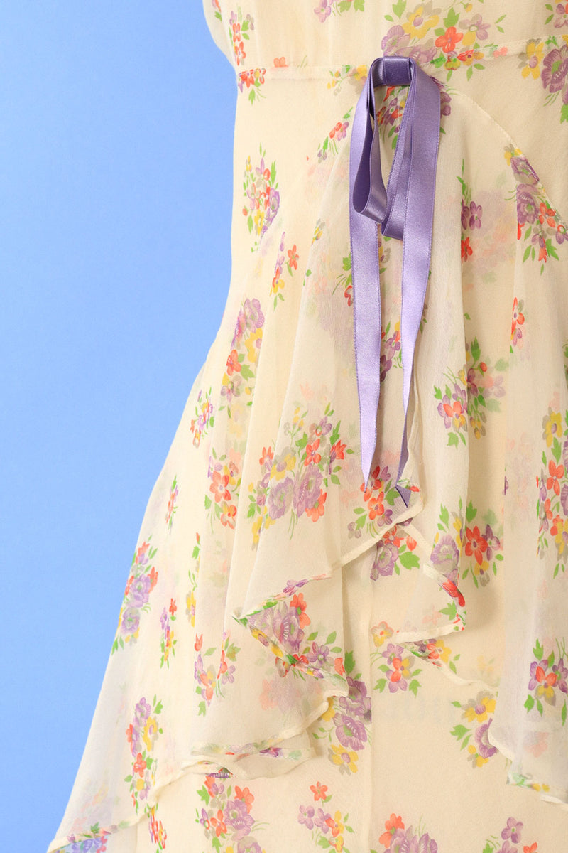 ralph lauren silk dress Ralph Lauren Silk Chiffon Garden Dress L – OMNIA