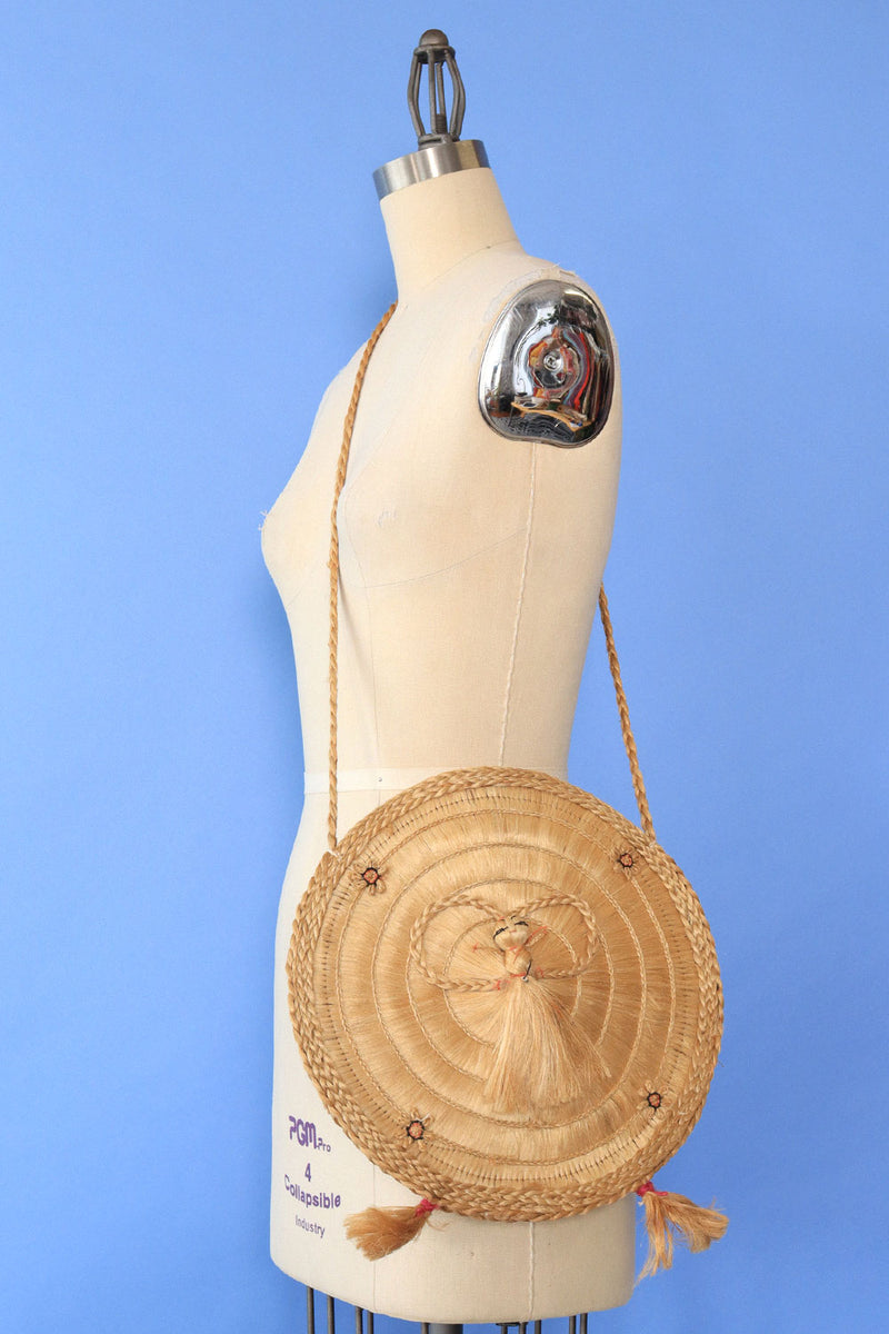 Straw store circle purse