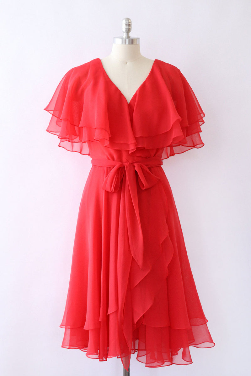 Watermelon Chiffon Wrap Dress M – OMNIA