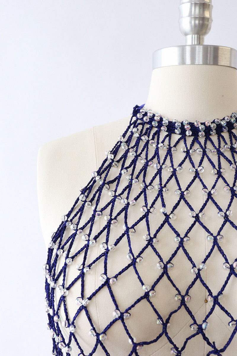 Sapphire Siren Fishnet Halter (S-L) OMNIA Sapphire Siren Fishnet Halter (S-L) OMNIA