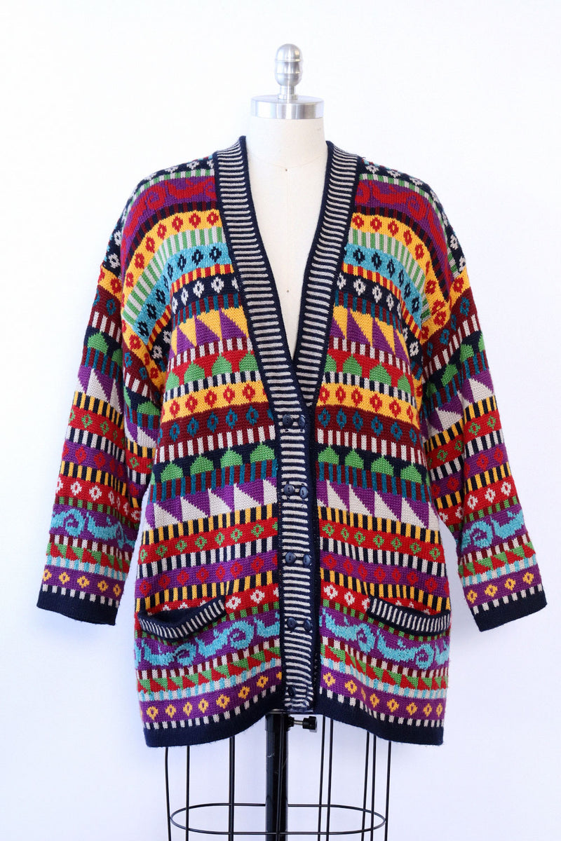 Anne Klein Intarsia Cardigan S-L