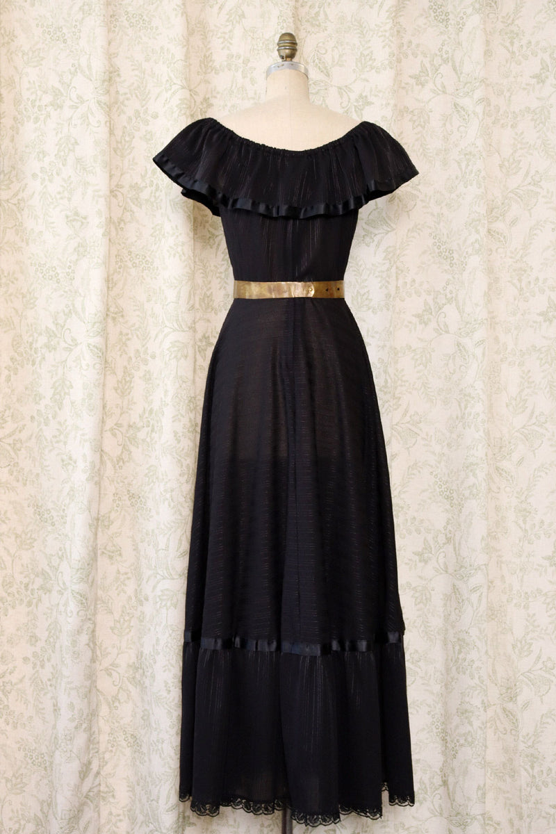Summer Goth Peasant Maxi Dress S-S/M OMNIA Summer Goth Peasant Maxi Dress S-S/M OMNIA