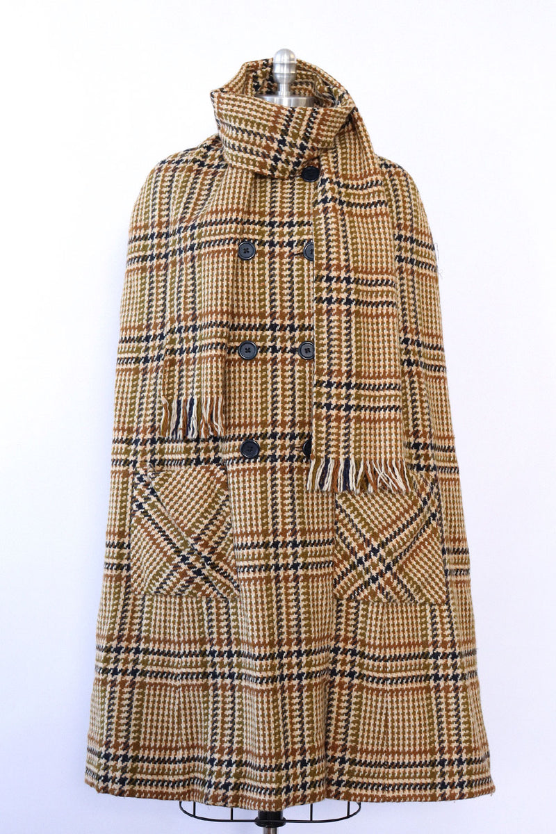 Neusteters Olive Tweed Cape with Scarf S/M