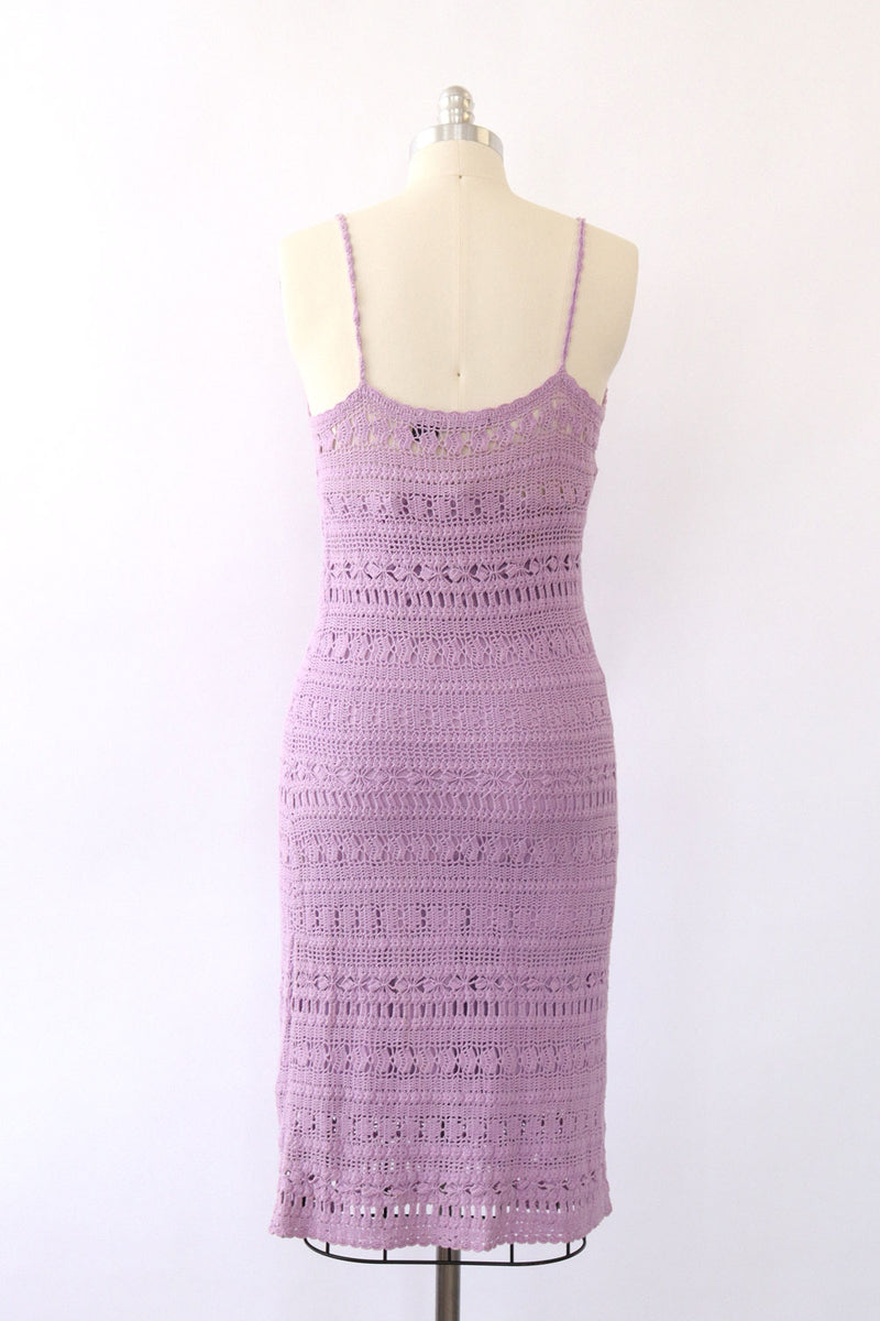 Lilac Crochet Midi Dress M – OMNIA