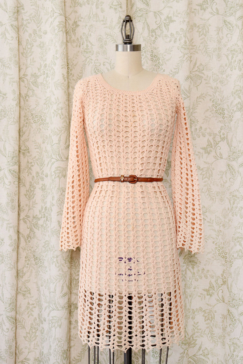 Blush Crochet Dress – OMNIA