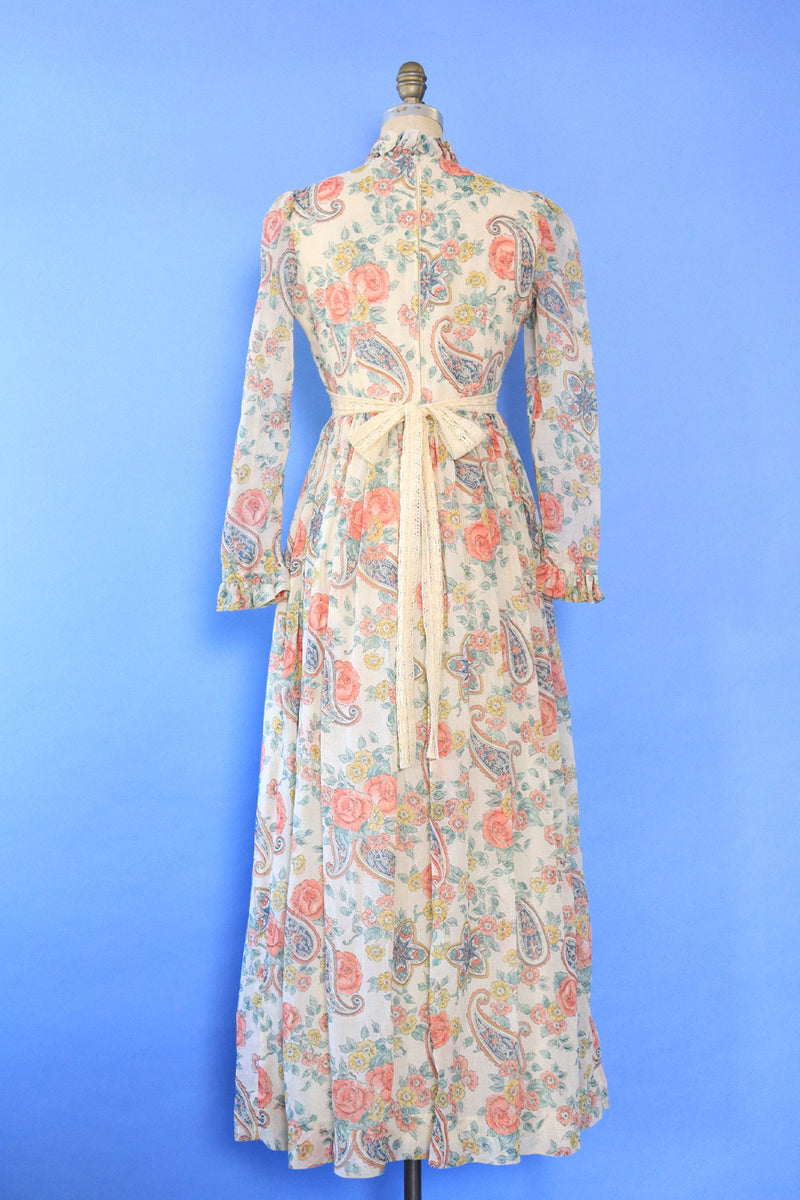 pastel paisley dress Petal and Pup Women's Pauline Long Sleeve Maxi Dress
