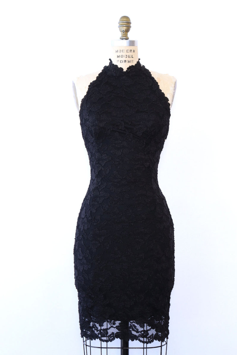 Lace Bodycon Pearl Back Dress XS/S OMNIA Lace Bodycon Pearl Back Dress XS/S OMNIA