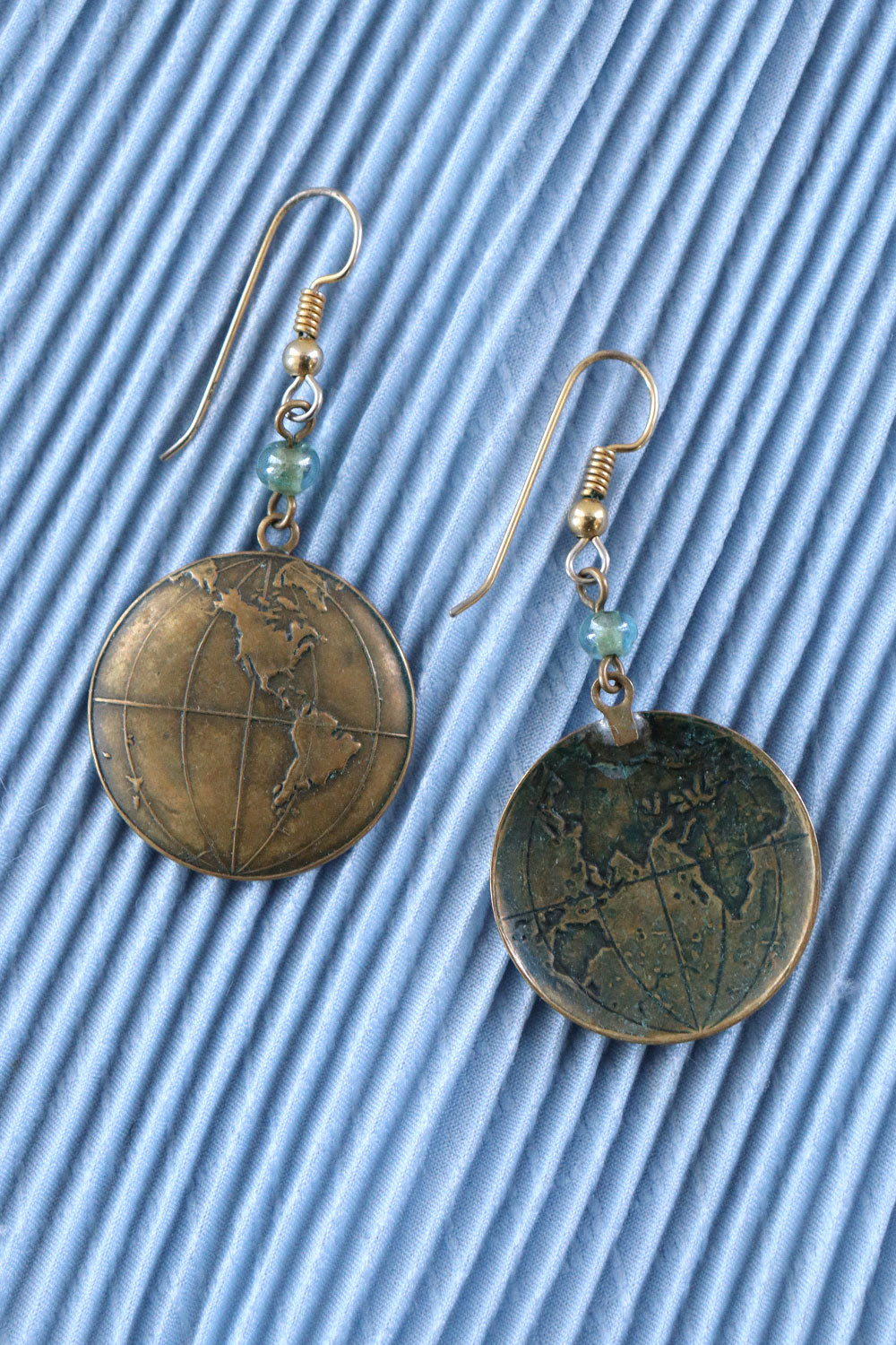 Brass Globe Earrings