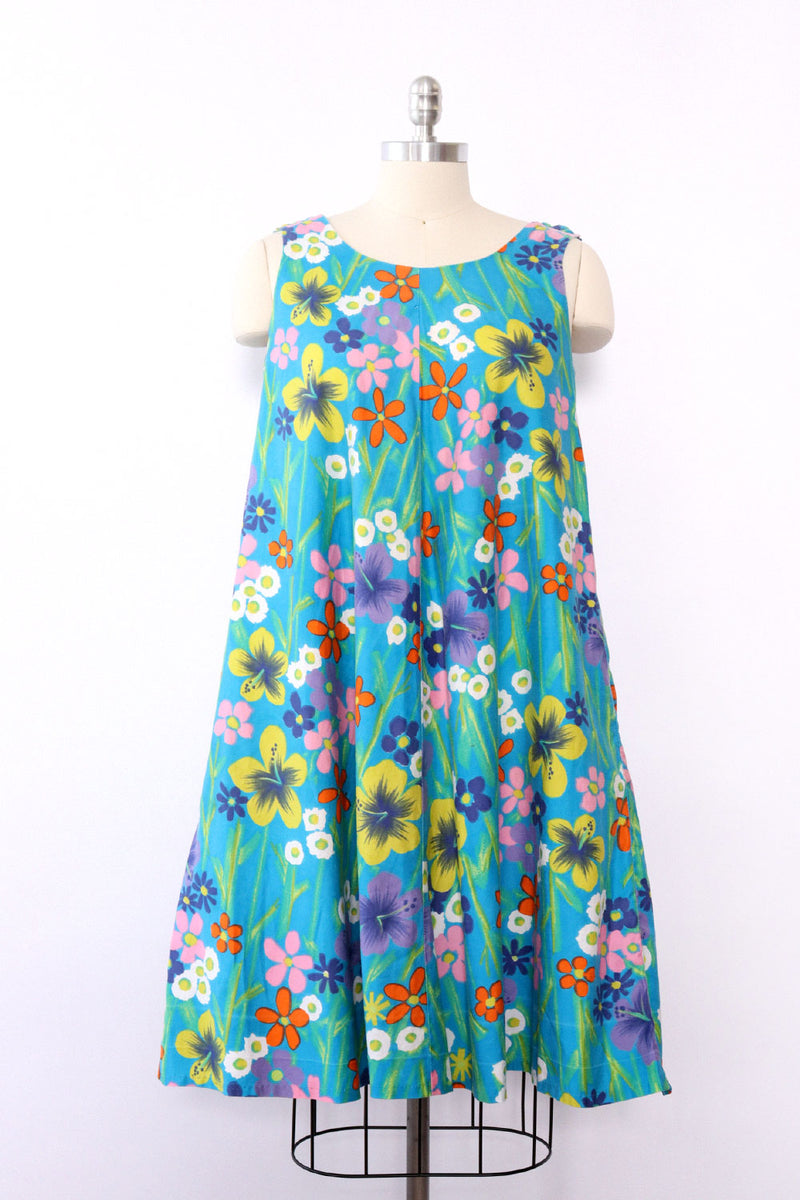 1960s Floral Cotton Trapeze Dress S/M – OMNIA