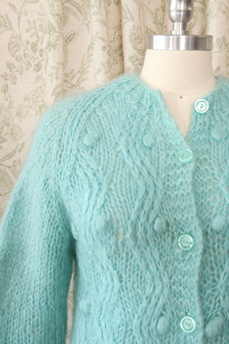 Robin's Egg Mohair Cardigan S-L