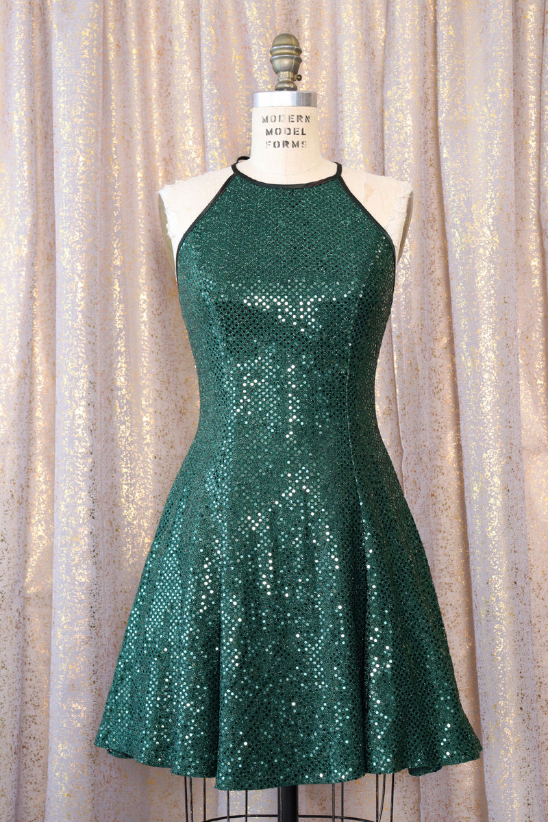 Emerald Disco Ball Mini Dress S/M OMNIA Emerald Disco Ball Mini Dress S/M OMNIA