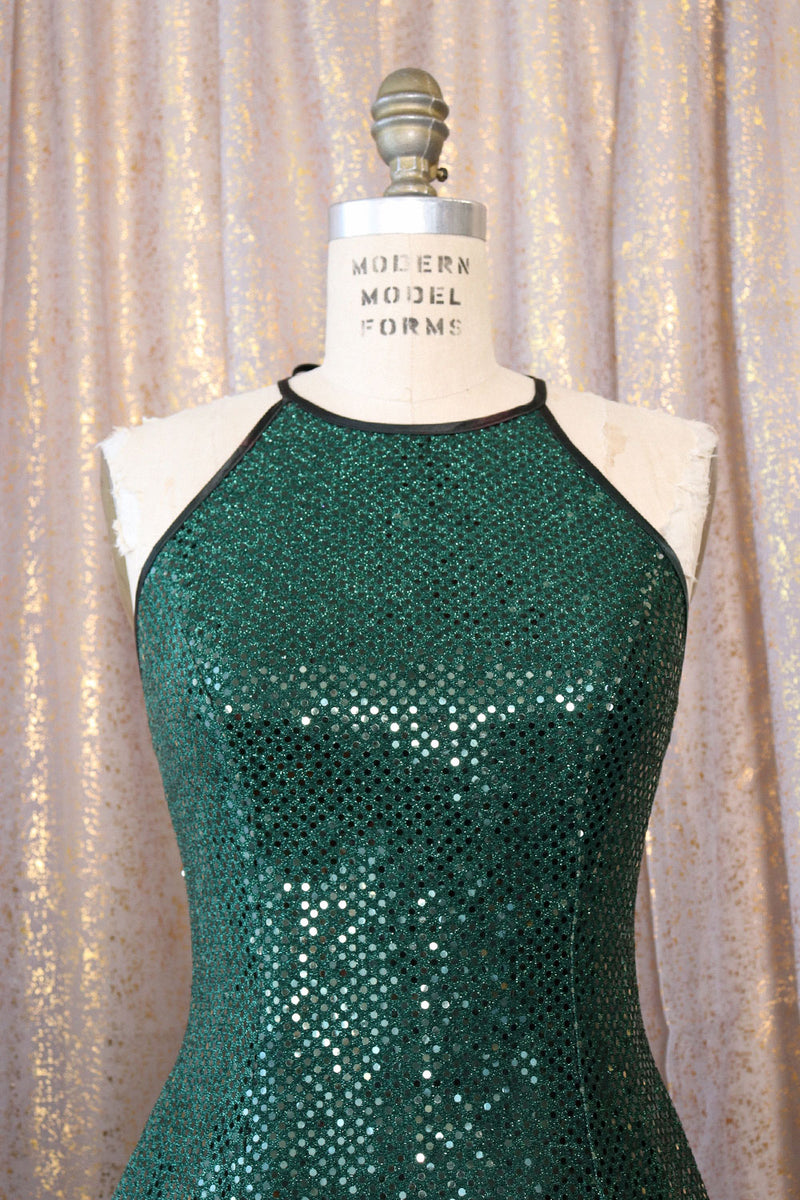 Emerald Disco Ball Mini Dress S/M OMNIA Emerald Disco Ball Mini Dress S/M OMNIA