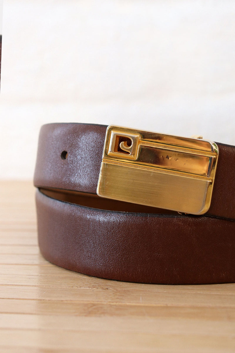 Pierre Cardin Walnut Leather Belt – OMNIA
