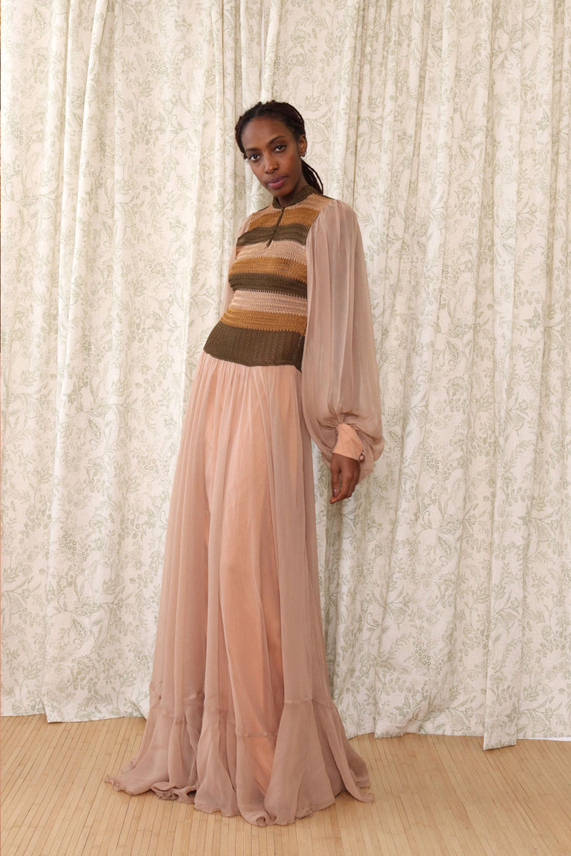 Hilary Floyd Balloon Sleeve Chiffon Gown XS-M – OMNIA