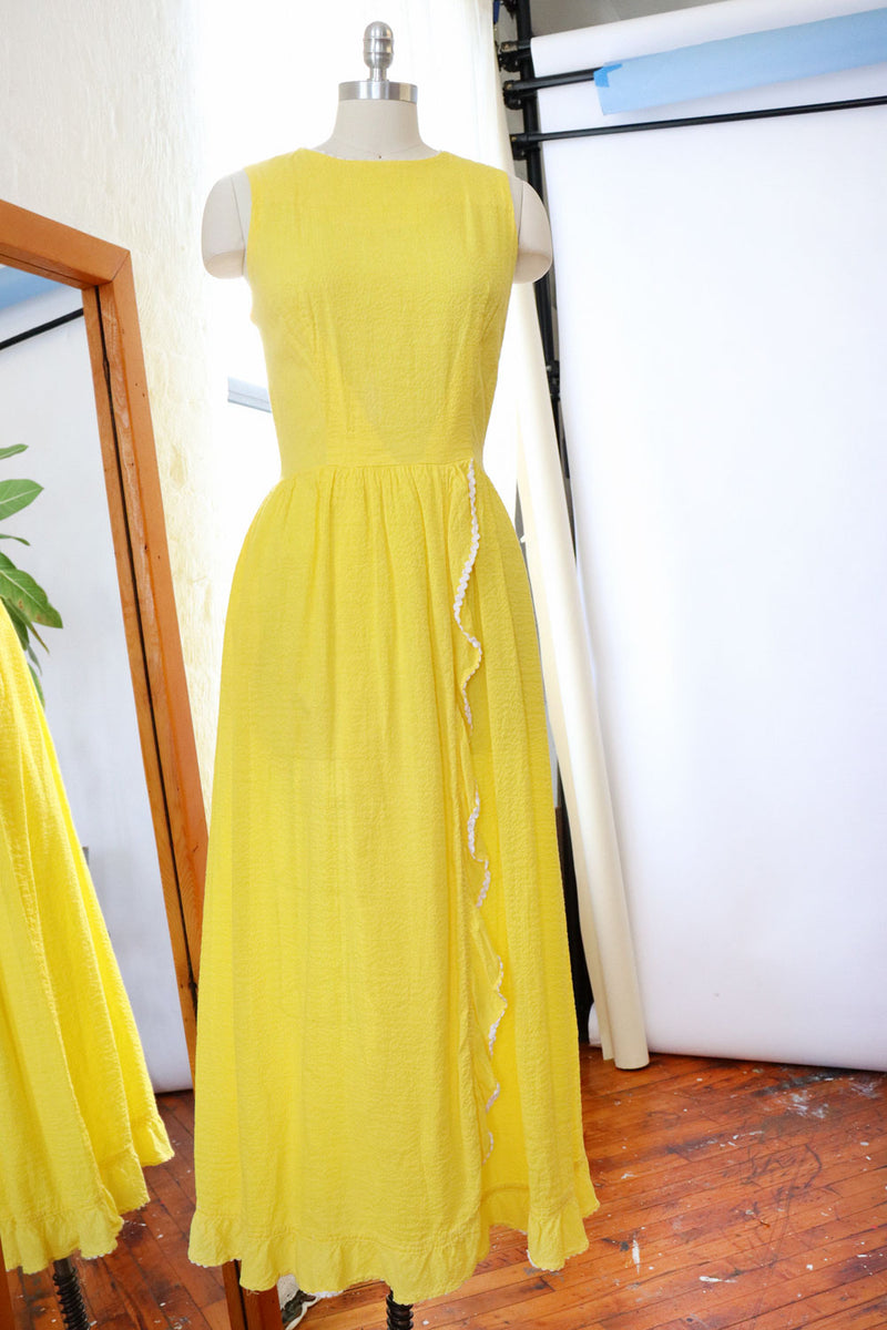 Lemon Seersucker Maxi L OMNIA Lemon Seersucker Maxi L OMNIA