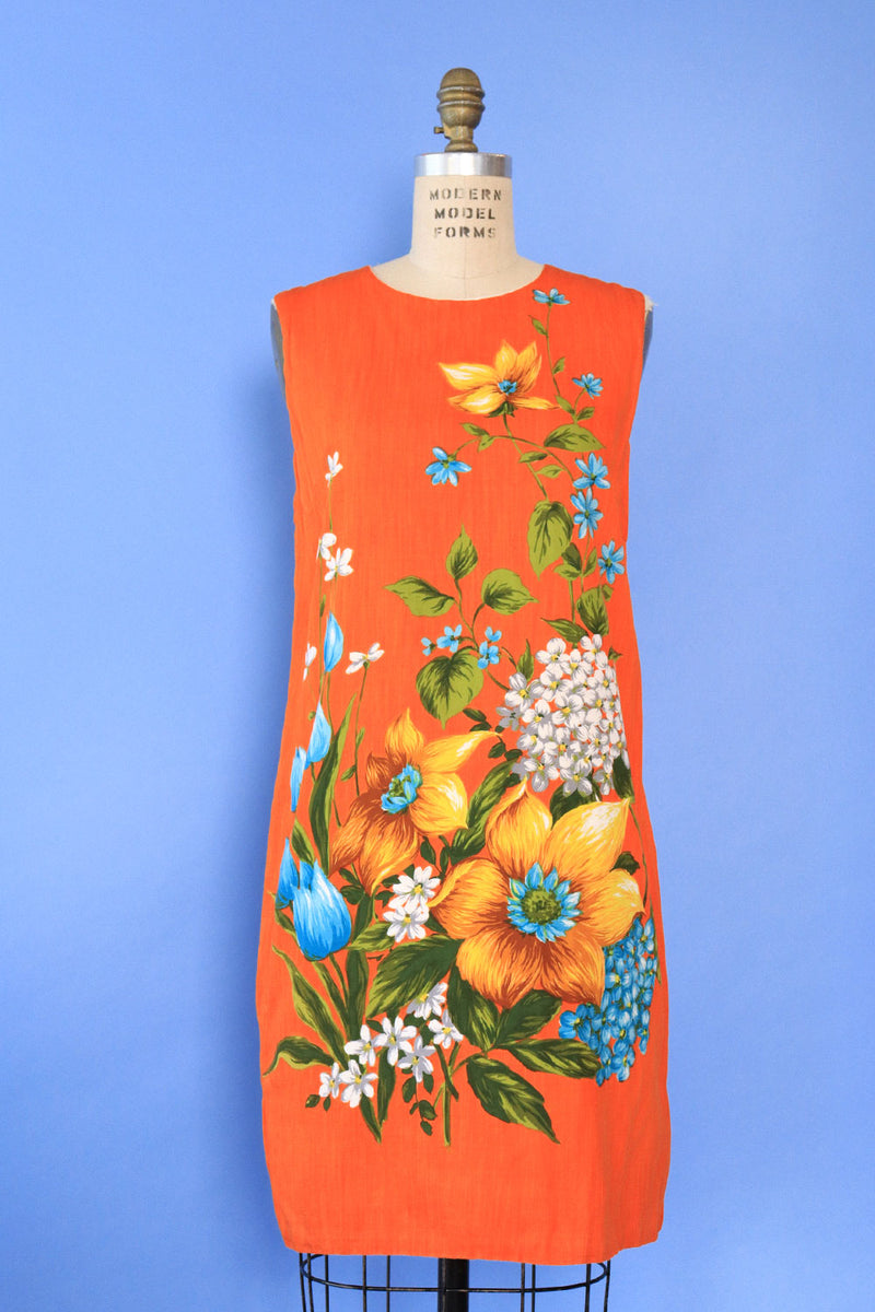 bright orange shift dress H&M Tangerine Orange Boho Shift Dress