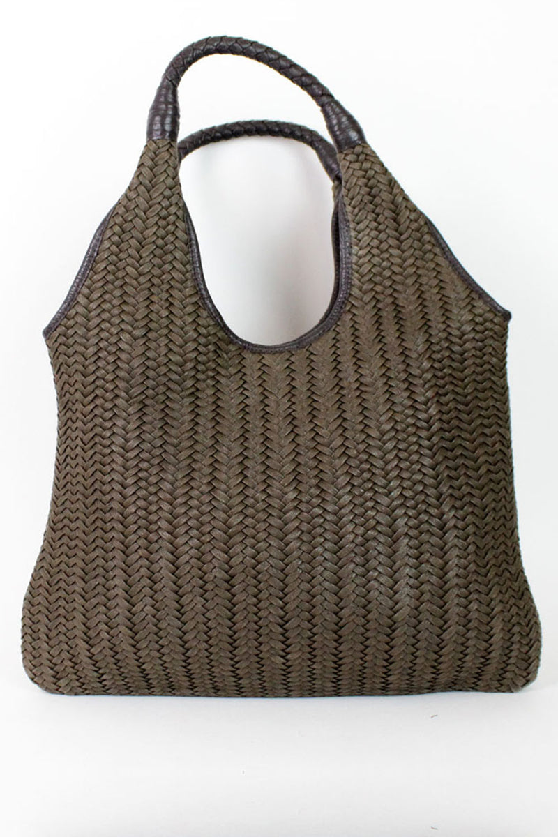 olive woven purse - Main Image