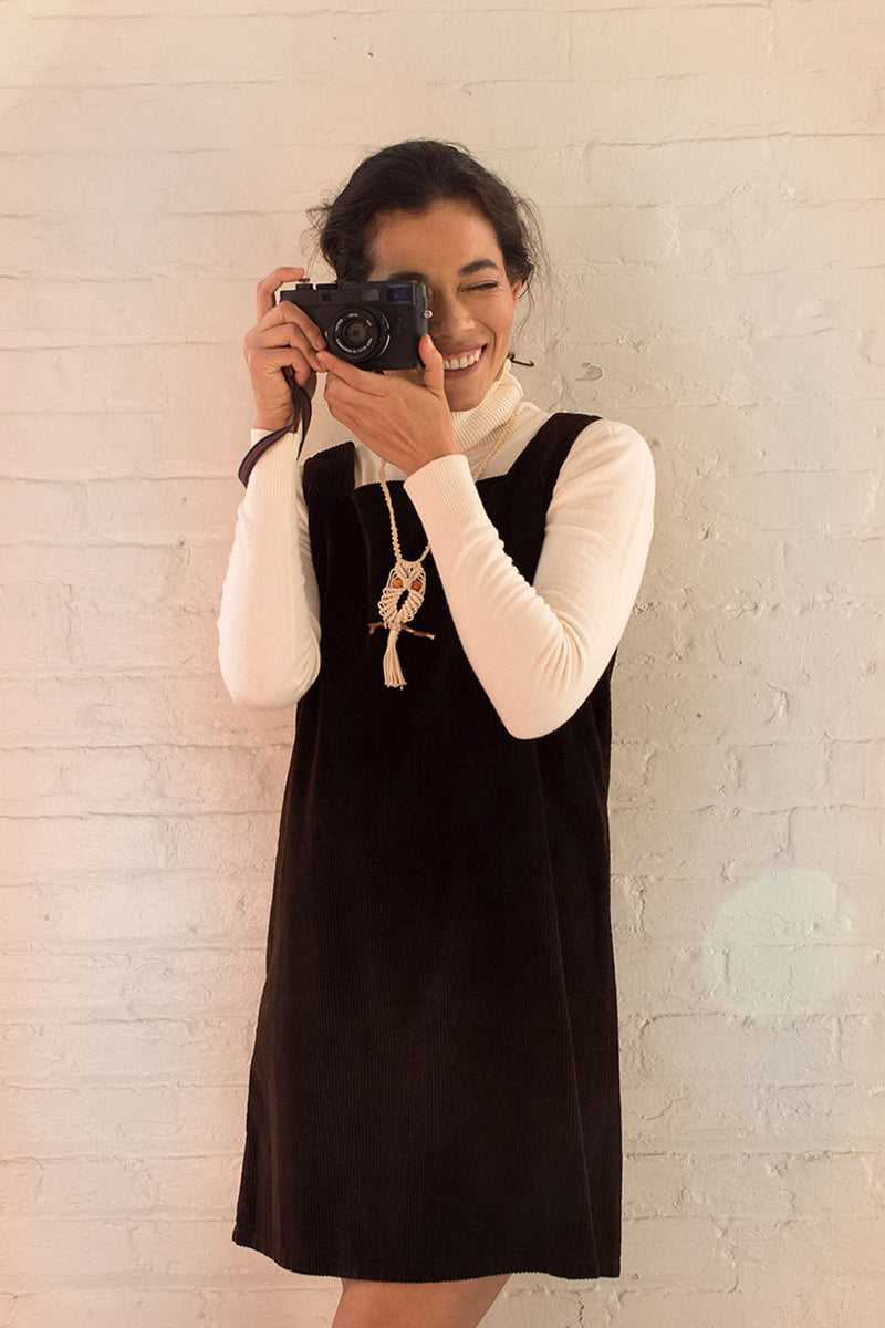 Cocoa Cord Jumper Dress S/M – OMNIA