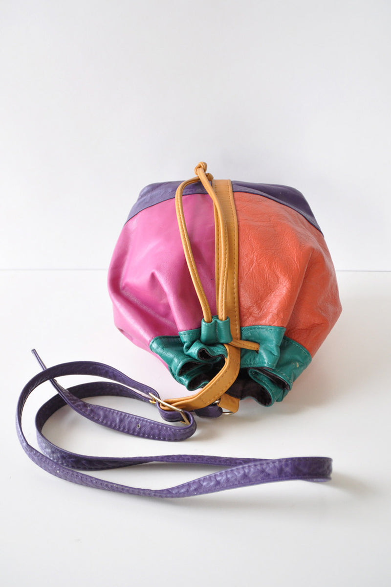 Colourblock Drawstring Bucket Bag