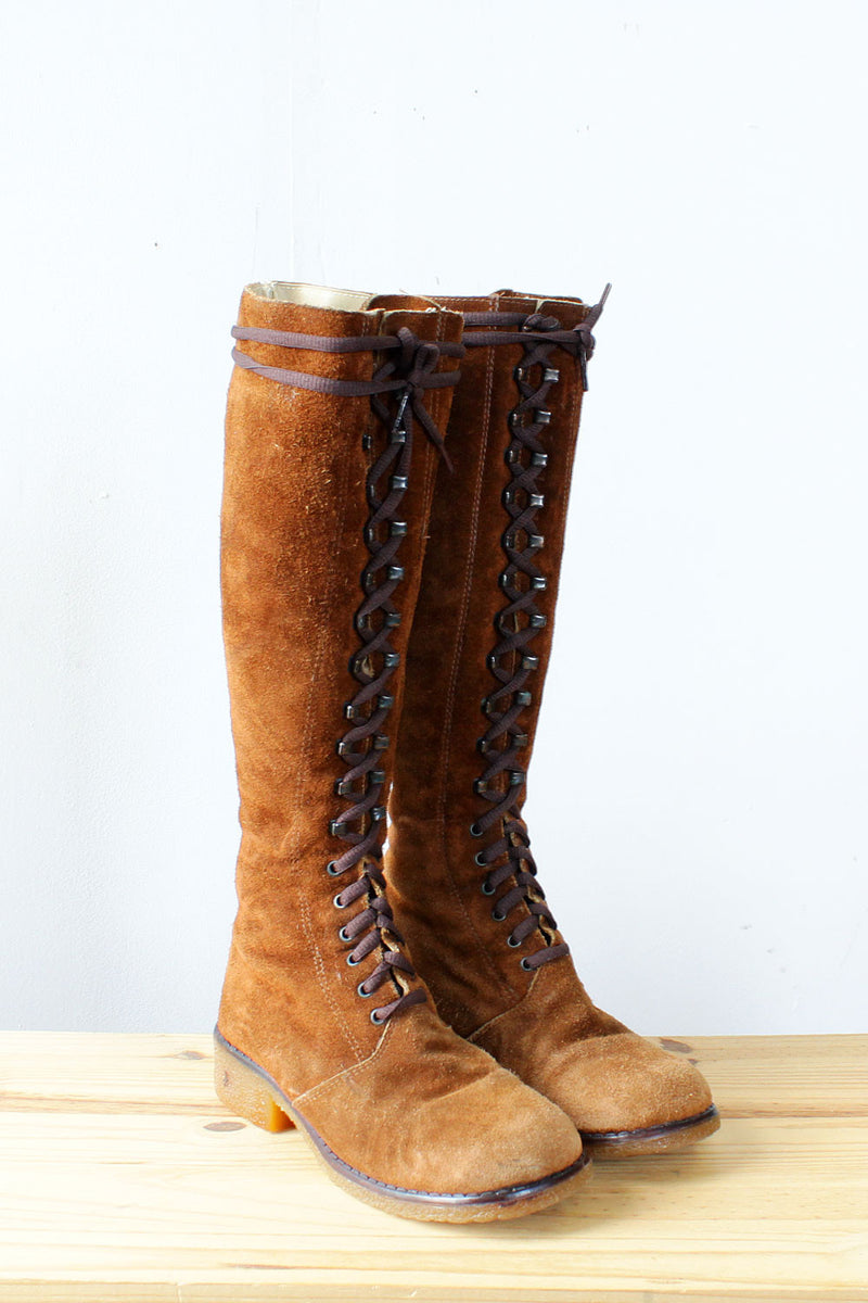 Aria Suede Lace Up Boots 1/2 – OMNIA