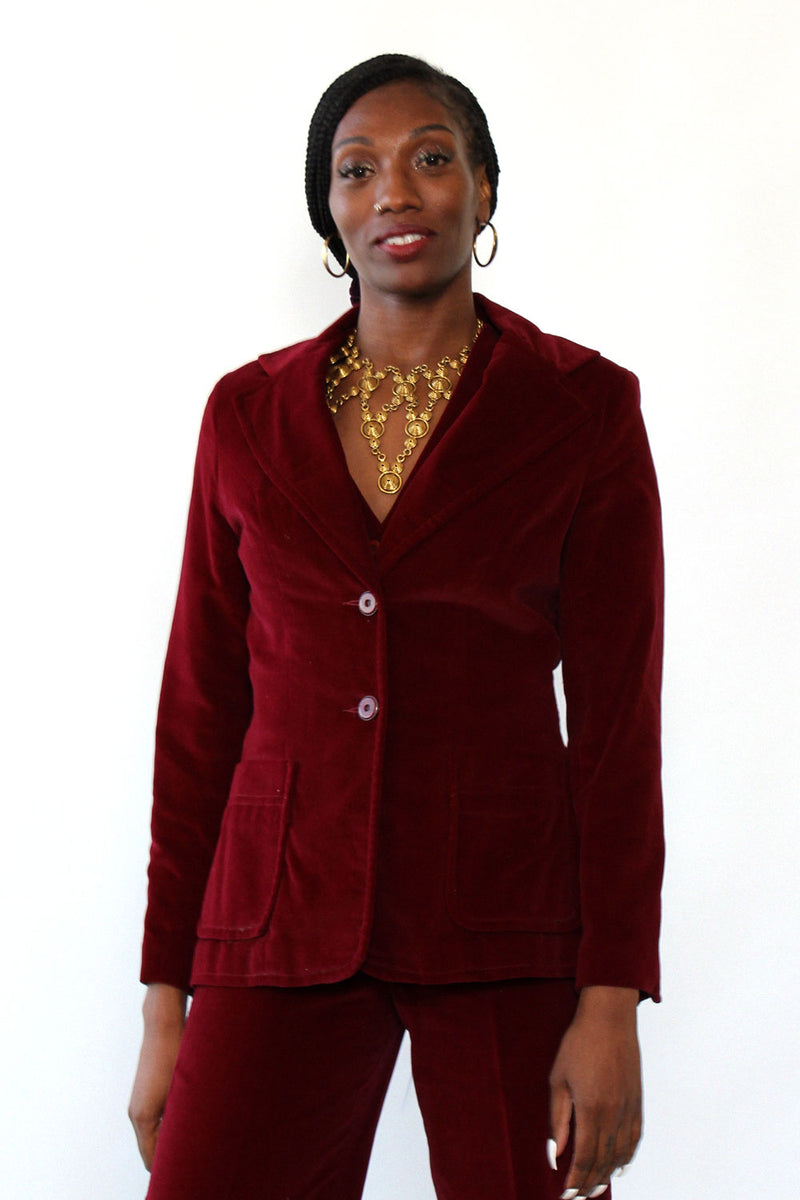 Bordeaux Velvet Suit S/M - Main Image