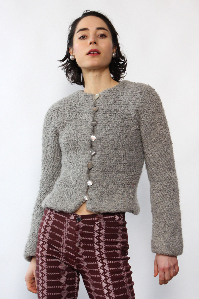 Boucle discount sweater coat