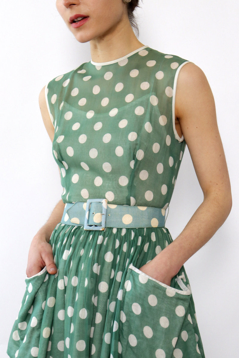 Sandra Sage Polka Dot 1950s Dress XS OMNIA Sandra Sage Polka Dot 1950s Dress XS OMNIA