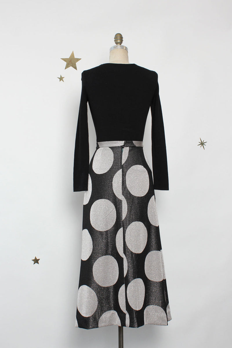Black and white polka dot long skirt 4763 Black and white polka dot long skirt 4763
