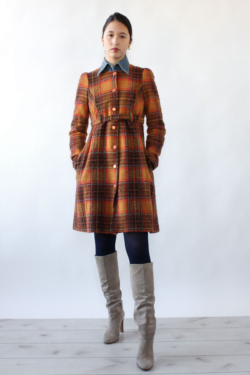 Plaid dress coat hotsell