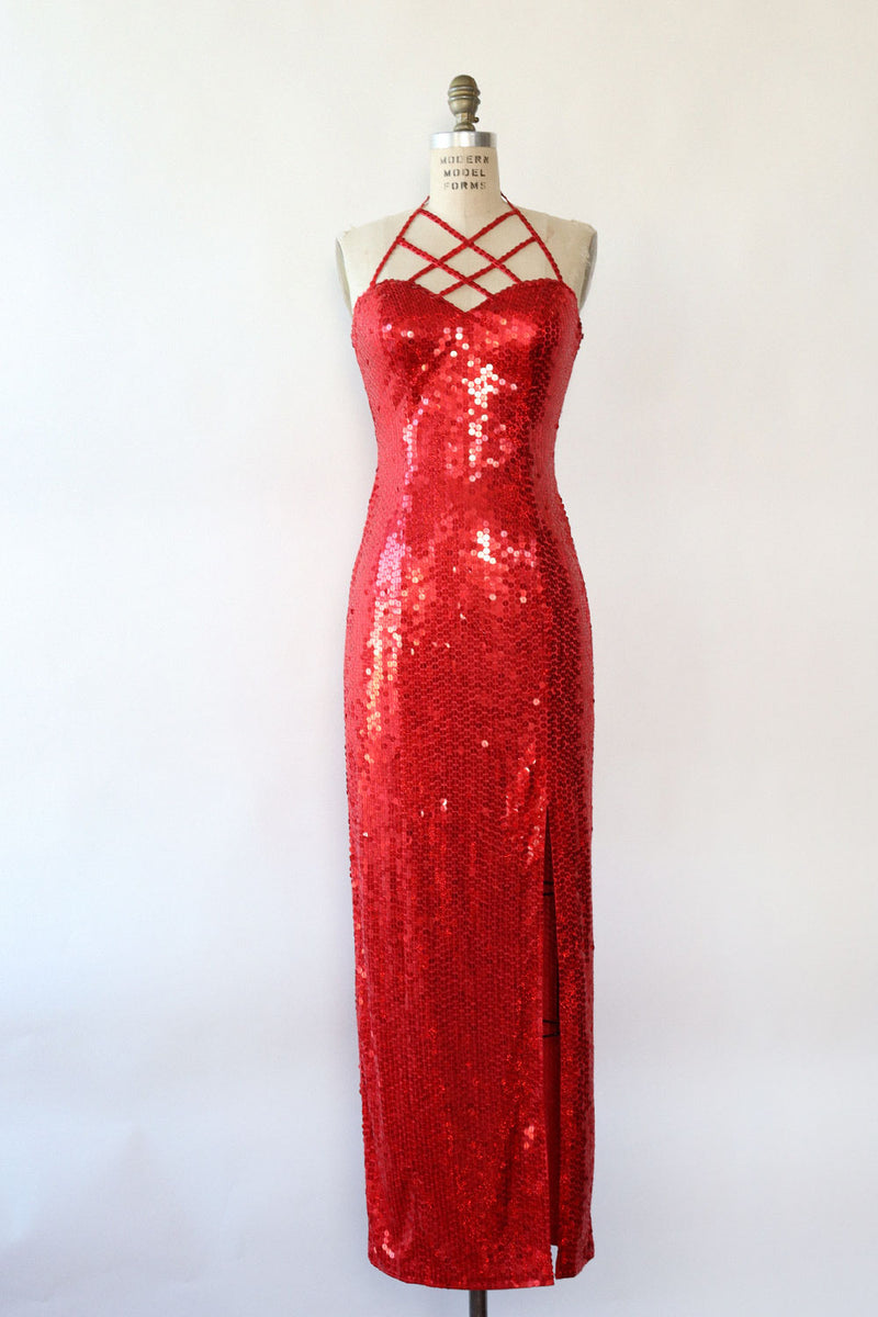fire sequin dress Hedi Dress in Disc Sequin Fire