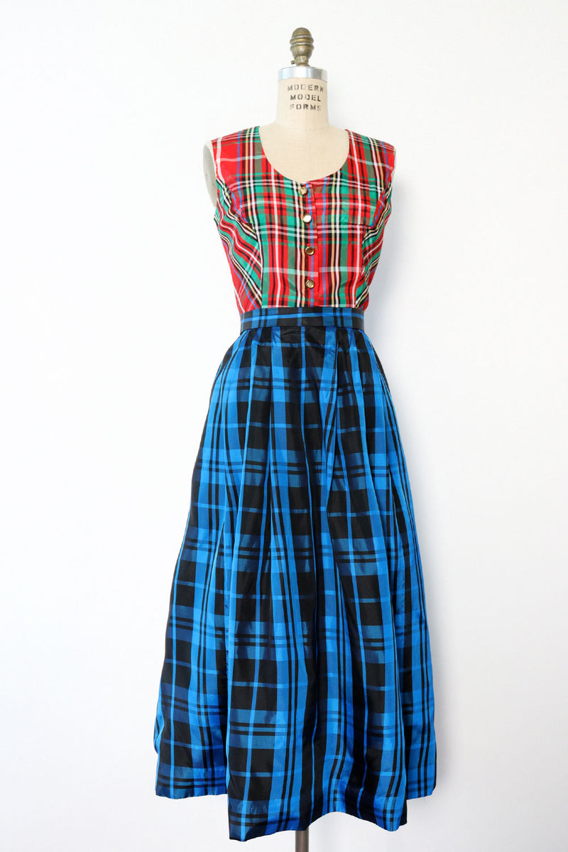 Green plaid taffeta clearance skirt