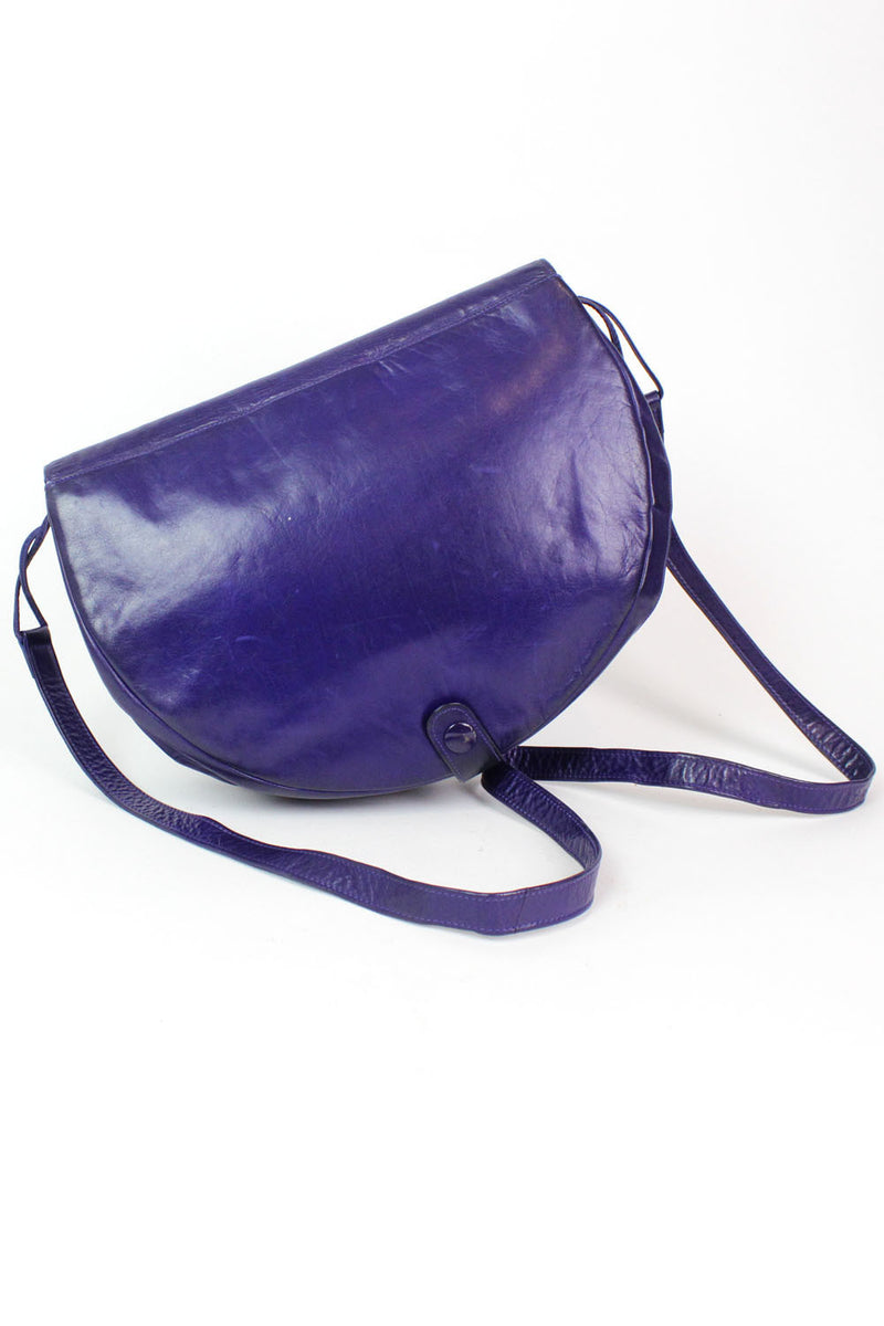 Charles Jourdan royal blue leather half moon crossbody bag