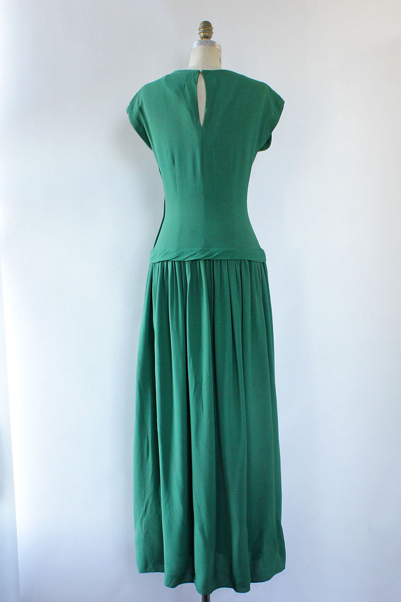 Green Queen 40s Evening Gown S OMNIA Green Queen 40s Evening Gown S OMNIA