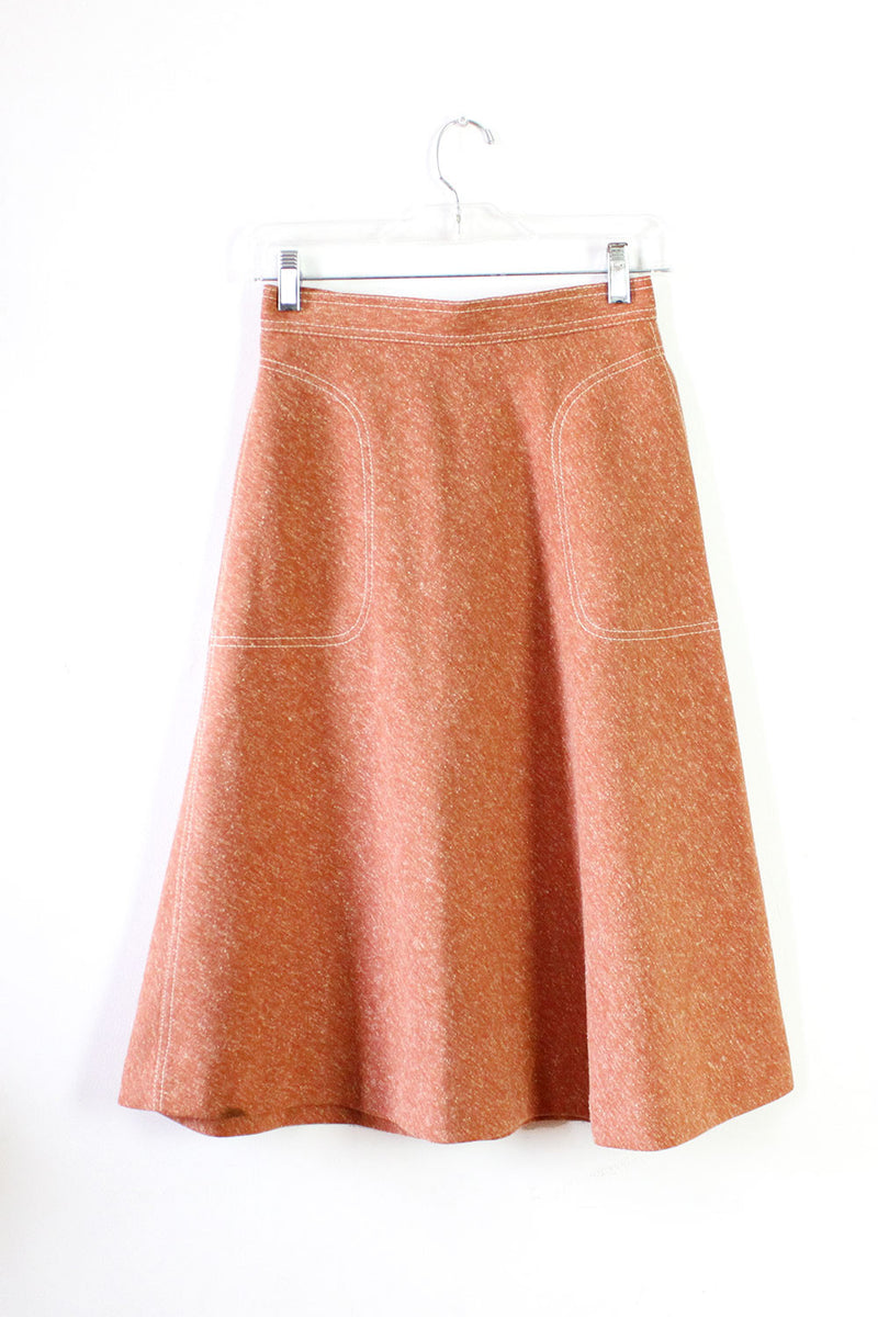 Vaarwel Veilig Keer terug 70s Peach Flare Skirt S – OMNIA