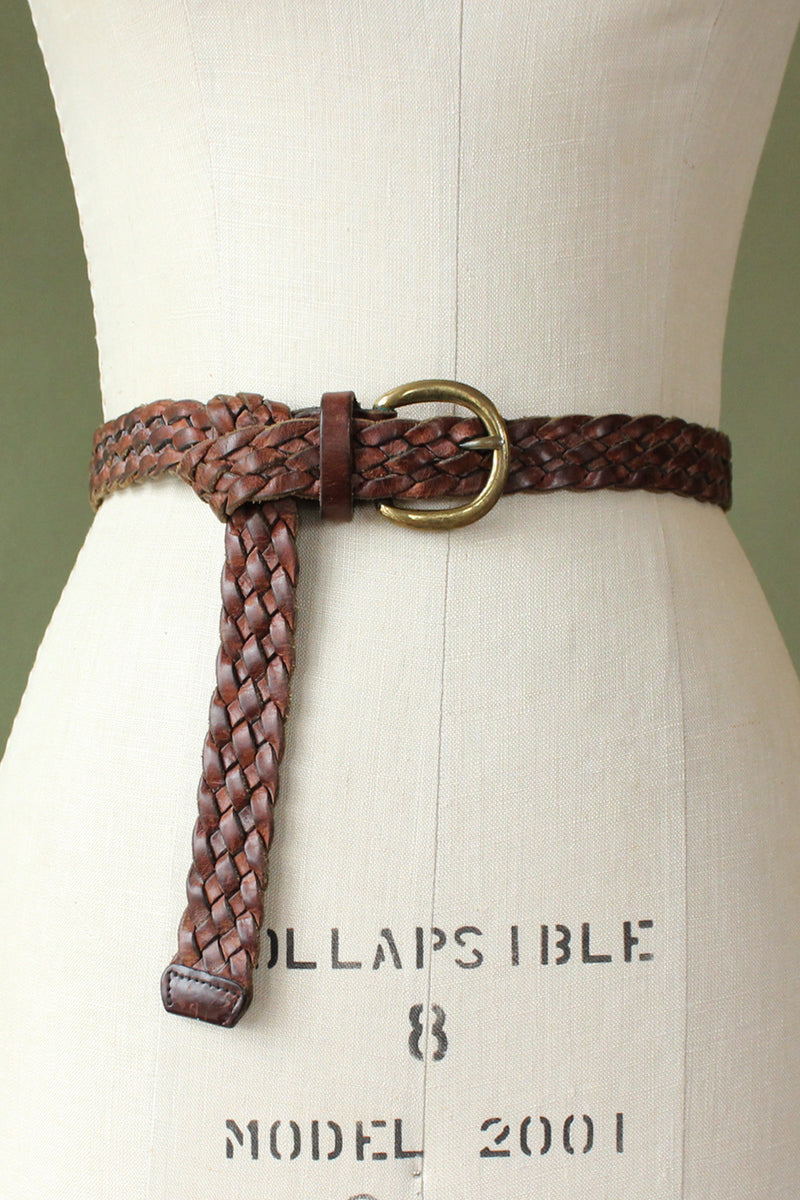 Genuine Leather 90s Braided Belt Sienna Braided Leather Belt