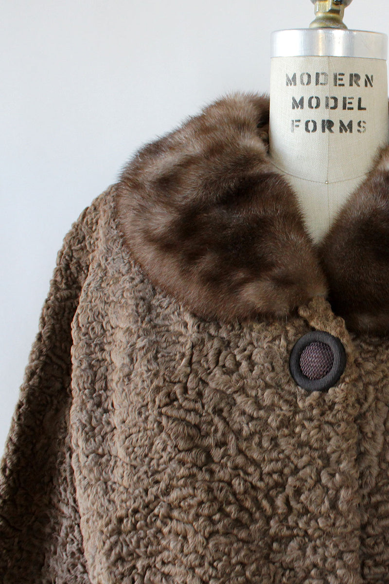 Vintage Persian Persian Lambs Wool Coat 1950s Persian Lamb Coat XS