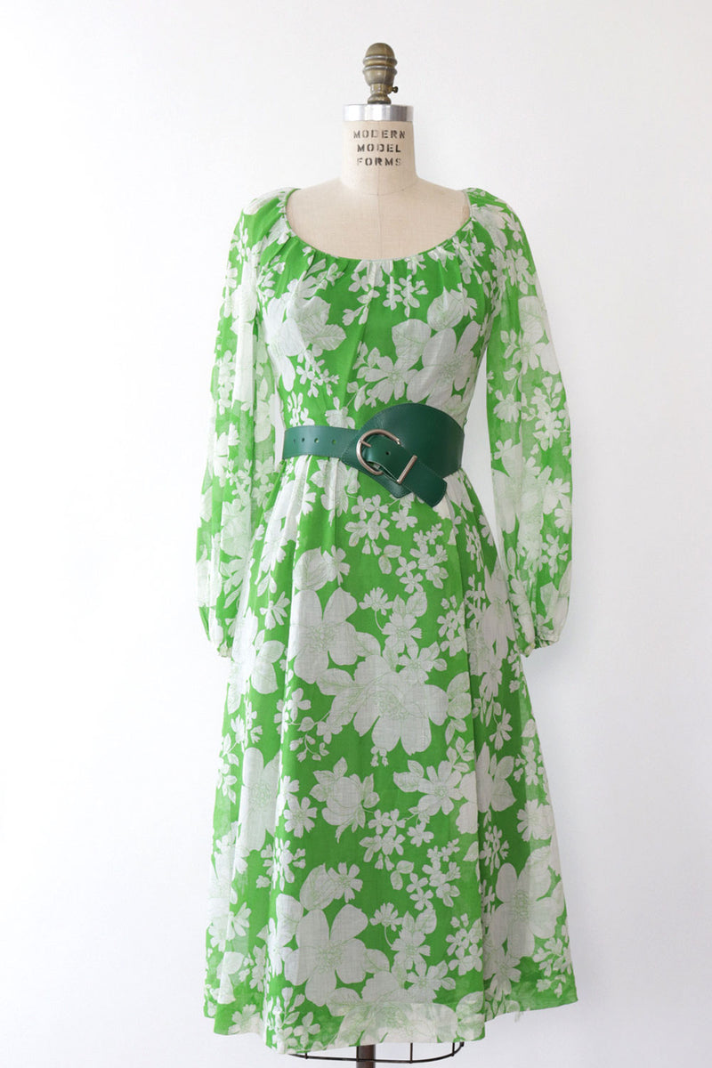 Miss Elliette Grass Green Floral Dress S OMNIA Miss Elliette Grass Green Floral Dress S OMNIA