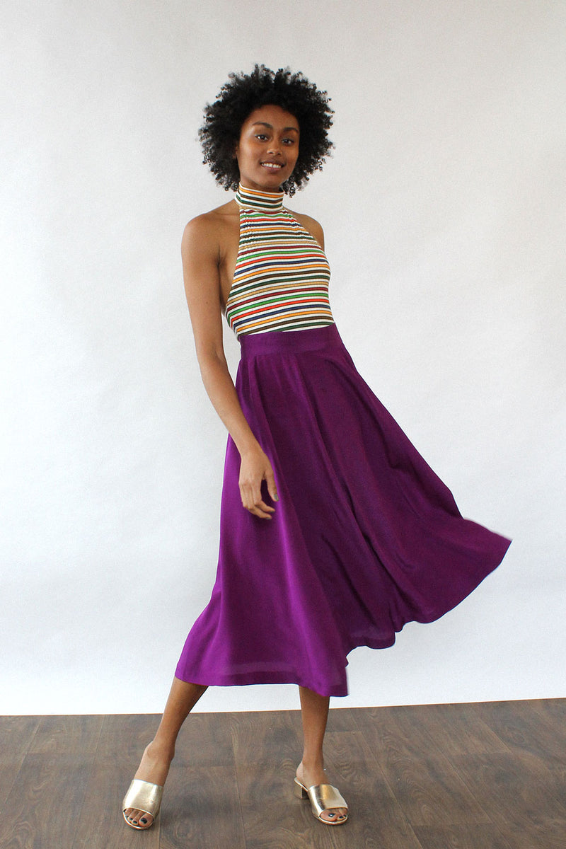 Violet Silk Skirt S/M