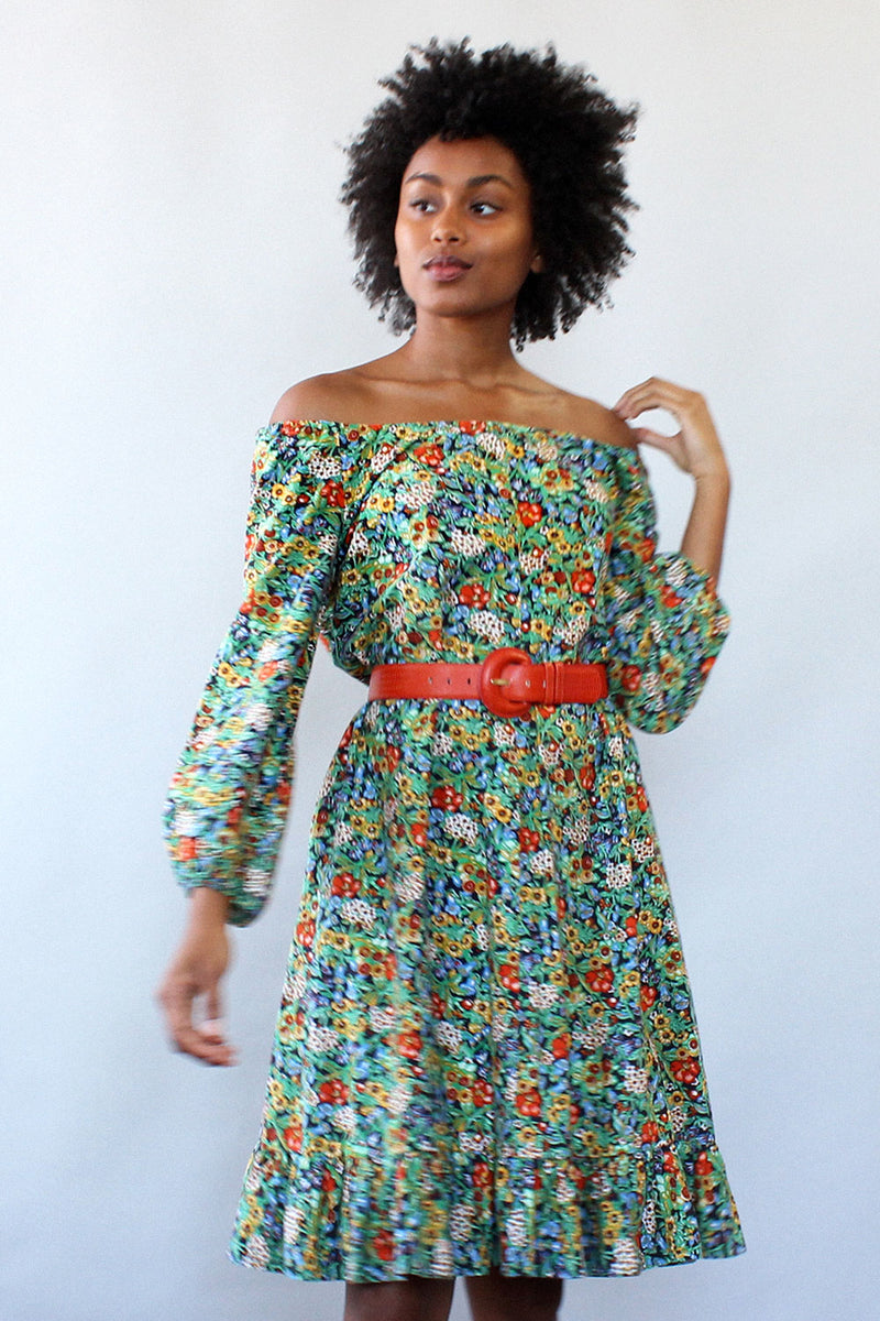 off the shoulder 70s dress 70s Groovy Sun Hippie Dress Womens Off The Shoulder Wrap Long Dress 3XL